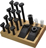 Value Collection 5/8 Inch (in) Table T-Slot and 1/2-13 Stud Size 52 Piece Fixturing Step Block and Clamp Set (00094490)