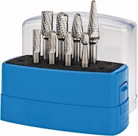 Made In USA 8 Piece 1/4 Inch (in) Shank Burr Tungsten Carbide Tap, Die, and Drill Set (00478016)