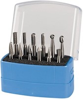 Made In USA 12 Piece 1/4 Inch (in) Shank Burr Solid Carbide Tap, Die, and Drill Set (00478503)