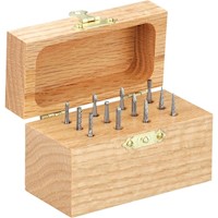 Made In USA 12 Piece 1/4 Inch (in) Shank Burr Tungsten Carbide Tap, Die, and Drill Set