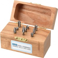 SGSPRO 9 Piece 1/8 Inch (in) Shank Burr Tungsten Carbide Tap, Die, and Drill Set