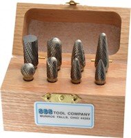 SGSPRO 8 Piece 1/4 Inch (in) Shank Burr Tungsten Carbide Tap, Die, and Drill Set