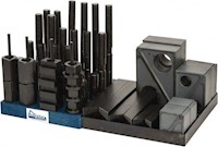 Gibraltar® 13/16 Inch (in) Table T-Slot and 3/4-10 Stud Size 50 Piece Fixturing Step Block and Clamp Set