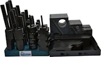 Gibraltar® 1 Inch (in) Table T-Slot and 3/4-10 Stud Size 50 Piece Fixturing Step Block and Clamp Set