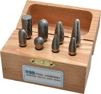 SGSPRO 8 Piece, 1/4 Inch (in) Shank Burr Tungsten Carbide Multiple Head Shape Tap, Die, and Drill Set (05289780)