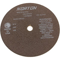 Norton® 5/8 Inch (in) Hole Size 8730 Revolutions per Minute (rpm) Maximum Speed Aluminum Oxide Cut-Off Wheel (5855119)