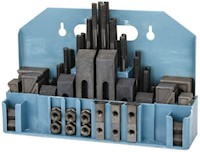 Value Collection 9/16 Inch (in) Table T-Slot and 3/8-16 Stud Size 52 Piece Fixturing Step Block and Clamp Set