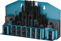 TE-CO® 9/16 Inch (in) Table T-Slot and 1/2-13 Stud Size 50 Piece Fixturing Step Block and Clamp Set (06944821)