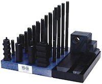 Gibraltar® 3/4 Inch (in) Table T-Slot and 5/8-11 Stud Size 50 Piece Fixturing Step Block and Clamp Set (04805503)