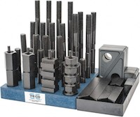 TE-CO® 11/16 Inch (in) Table T-Slot and 5/8-11 Stud Size 50 Piece Fixturing Step Block and Clamp Set (06945067)