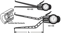 DyerGage 100 to 150 Millimeter (mm) Full Range "Long Reach" Inside O-Ring Groove Gage (101-212)