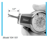 DyerGage 0.2 to 0.4 Inch (in) "Classic" Direct Reading Inside Diameter (ID) Groove Gage (104-101) - 2