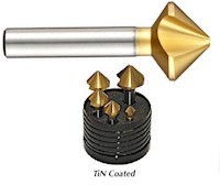 Sowa 16.5 Millimeter (mm) Diameter and 82 Degree Angle Cobalt 3 Flute Countersink TiN Coated