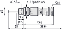 Mitutoyo Zero to Adjustable Thimble, 0 to 13 Millimeter (mm) Range Micrometer Head (148-506) - 2