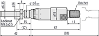 Mitutoyo Medium to Sized, Standard, 0 to 1 Inch (in) Range Micrometer Head (150-197) - 2