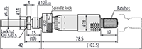 Mitutoyo Medium to Sized, Standard, 0 to 1 Inch (in) Range Micrometer Head (150-214) - 2