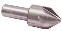 Precise 1-1/4 Inch (in) Size and 82 Degree Angle 6 Flute High Speed Steel Chatterless Countersink