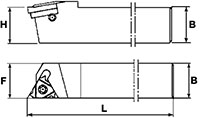 Carmex 3/4 Inch (in) Shank SER0750-K16 Turning External Threading Tool Holder (22-418-001) - 3