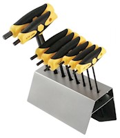 Wiha Soft Grip Dual Drive Stand Ball End Hex 8 Piece Set In Metal Stand T-Handle