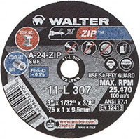 Walter Surface Technologies 3/8 Inch (in) Hole Size 25470 Revolutions per Minute (rpm) Maximum Speed Aluminum Oxide Cut-Off Wheel (35723907)