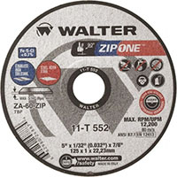 Walter Surface Technologies 7/8 Inch (in) Hole Size 12200 Revolutions per Minute (rpm) Maximum Speed Aluminum Oxide Cut-Off Wheel (44659936)