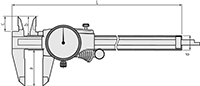 Mitutoyo Series 505 0 to 150 Millimeter (mm) Dial Caliper with OD Carbide Tipped Jaws (505-734) - 2