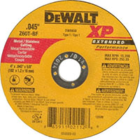 DeWALT 5/8 Inch (in) 15,200 Revolutions per Minute (rpm) Maximum Speed Alumina Cut-Off Wheel (50960293)