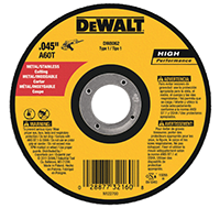 DeWALT 6 Inch (in) Diameter and High Performance Flat Cut-Off Wheel (51-603-507)