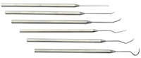 Moody 6 Piece Probe Set with Straight, Single Bend, Short Double Bend, Long Double Bend, Triple Bend, and Hook