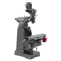 JET 9 x 42 Inch (in) Step Pulley Vertical Milling Machine with 2-Axis Newall DP500 DRO X and Y-Axis Power feeds (692189) - 4