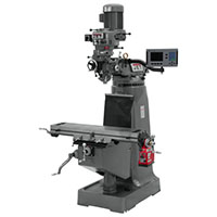 JET 9 x 42 Inch (in) Step Pulley Vertical Milling Machine with 3-Axis (Quill) ACU-RITE 203 DRO X-Axis Powerfeed (690072)