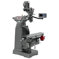 JET 9 x 42 Inch (in) Step Pulley Vertical Milling Machine with 3-Axis (Quill) ACU-RITE 203 DRO X-Axis Powerfeed (690072) - 2