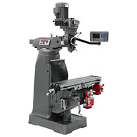 JET 9 x 42 Inch (in) Step Pulley Vertical Milling Machine with 3-Axis (Quill) ACU-RITE 203 DRO X and Y-Axis Power feeds (690157) - 2