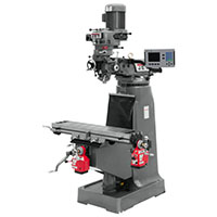 JET 9 x 42 Inch (in) Step Pulley Vertical Milling Machine with 2-Axis ACU-RITE 203 DRO X and Y-Axis Power feeds (690161) - 2