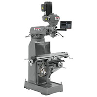 JET 8 x 36 Inch (in) Step Pulley Vertical Milling Machine with 2-Axis ACU-RITE 203 DRO, X and Y-Axis Power feeds (690162)