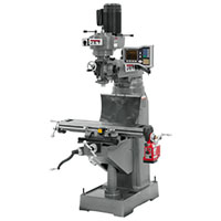 JET 8 x 36 Inch (in) Step Pulley Vertical Milling Machine with 3-Axis (Quill) ACU-RITE VUE DRO X-Axis Powerfeed (690213)