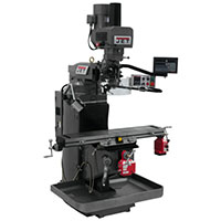 JET JTM-949EVS Milling Machine with 2-Axis Newall DP700 DRO X and Y-Axis Power Feeds and Air Powered Draw Bar (690538)