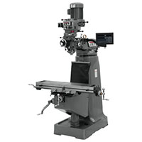 JET 9 x 42 Inch (in) Step Pulley Vertical Milling Machine with 3-Axis (Knee) Newall DP700 DRO (691182)