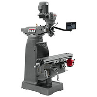 JET 9 x 42 Inch (in) Step Pulley Vertical Milling Machine with 2-Axis Newall DP700 DRO X-Axis Powerfeed (691194) - 2