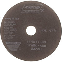 Norton® 1-1/4 Inch (in) Hole Size 4775 Revolutions per Minute (rpm) Maximum Speed Aluminum Oxide Cut-Off Wheel (70502471)