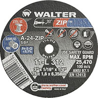 Walter Surface Technologies 1/4 Inch (in) Hole Size 25470 Revolutions per Minute (rpm) Maximum Speed Aluminum Oxide Cut-Off Wheel (75788596)