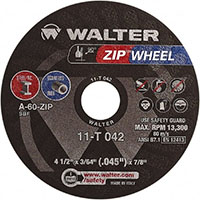 Walter Surface Technologies 7/8 Inch (in) Hole Size 13300 Revolutions per Minute (rpm) Maximum Speed Aluminum Oxide Cut-Off Wheel (77331080)