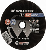 Walter Surface Technologies 7/8 Inch (in) Hole Size 8600 Revolutions per Minute (rpm) Maximum Speed Aluminum Oxide Cut-Off Wheel (77331114)