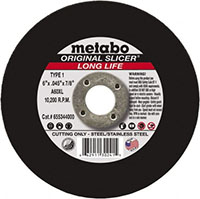 Metabo 6 x 0.045 Inch (in) Size and 10,200 Revolutions per Minute (rpm) Maximum Speed Aluminum Oxide Cut-Off Wheel (79401683)