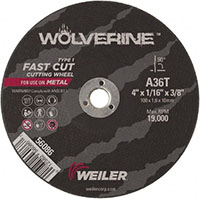 Weiler Abrasives 3/8 Inch (in) Hole Size 25000 Revolutions per Minute (rpm) Maximum Speed Aluminum Oxide Cut-Off Wheel (87399887)