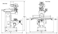 JET Elite ETM-949 9 x 49 Inch (in) Variable Speed Mill Machine with 3-Axis (Knee) Newall DP700 DRO Servo X, Y, Z-Axis Power feeds and Air Powered Draw Bar (894234) - 19