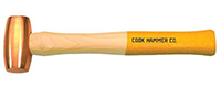 Cook 1-3/8 Inch (in) Face Diameter Non-Sparking Brass Hammer (98-002-042)