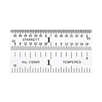 Starrett EDP 56465 - C604R-2 , 2 Inch (in) Size Graduations Steel Ruler