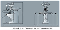 ANESH GMV-1F 9 x 42 Inch (in) Precision Milling Machine, with Newall/Fagor 3-Axis DRO and X-Axis Powerfeed (GMV-1-P1) - 4