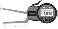 DyerGage 0.8 to 1.6 Inch (in) Range Electronic O-Ring/Groove Gage for Recessed Bores (651-203)